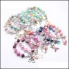 Imprezy favor favors dostarcza świąteczne style ogrodowe stylów dzieci bransoletka biżuteria kolorowa koraliki miłosne serce Rainbow Charms Cute Design Princess Fo