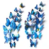 Papillons Stickers Muraux décor à la maison Multicolore Double Couche 3D Papillon Autocollant 12 Pcs/lot pour la décoration sur le salon