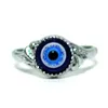 whole 50pcs blue Devil's eye alloy rings mix charm punk goth gift Turkish eye women men jewelry298S