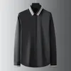 Mens Shirts Luxury Webbing Collar and Cuff Long Sleeve Casual Male Shirts Fashion Slim Fit Party Man 3XL