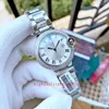 6styles Orologi da polso di moda di lusso Orologio da donna Diamante 33mm Quadrante bianco Bracciale in acciaio inossidabile oro rosa 18 carati Movimento automatico ETA Orologi da donna Scatola originale