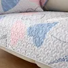 Stuhlabdeckungen amerikanische herzförmige Drucksofa Deckung Baumwollschlupfresistente Handtuchmatten Wohn-/Salon-Raum L-förmighaarchärer