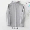 T-shirts Children Half Turtleneck Bottoming Shirt Cotton Pure Color All-Matching Embroidered Long-Sleeve Girls Base ClothinT-shirts