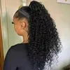 Brazylijska dziewica 140G/Lot Ponytails Afro Tight Curl 10-22 cala naturalny kolor 100% ludzkich włosów Kinky Curly Ponytail