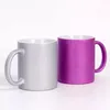 Tasses à sublimation vierges, tasse à café de 11oz, tasses en céramique enduites de haute qualité, prêtes à être personnalisées et personnalisées, or, argent, rose