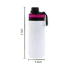 600ml 20oz Sublimação Blanks Garrafas De Água Branca Cantor Camada De Alumínio Copos Beber Canecas De Esportes Ao Ar Livre Beber Copos Com Tampas Em 5 Cores