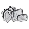 3pcs PVC Travel Casos transparentes Roupas de produtos de higiene pessoal Bolsa de armazenamento Bagagem Toalha Towel Pouch bolsa Zip Bra Cosmetics Organizador WLL1386