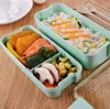 Healthy Material Lunch Box 3 Layer 900ml Wheat Straw Bento Boxes Microwave Dinnerware Food Storage Container Lunchbox RRA13517