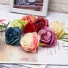 50/100pcs 6.5cm Artificial Sike Princess Rose Flower Heads For Home Wedding Decoration DIY Scrapbook Craft Supplies Fake Flowers 220406