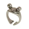 Gold Ring For Women 3D Cute Vintage Silver Frog Ring Accessories Christmas Gift Jewelry Wholesale Adjustable