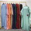 Abbigliamento etnico Ramadan Eid Preghiera Indumento Jilbab Abaya Musulmano Imposta Hijab Abito Full Cover Abaya con cappuccio per le donne Dubai Abbigliamento Niqab Burka