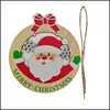 Party Decoration Event Supplies Festive Home Garden Wooden Laser Engraving Christmas Ornaments Holiday Gifts Wood Chip Accessories Painted