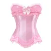 Sexy corsetto in pizzo satinato corsetto bustier overbust burlesque corselet top bodyshaper lingerie showgirl party costume plus size 220524