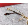 -venta de marco de anteojos 18k irregular medio marco chapado en oro ultraligero óptico hombres estilo de negocios gafas de calidad superior 0285O W220423