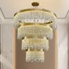 Lustre de cristal de luxo iluminação suspensão lâmpadas led de metal dourado para decoração sagueira sala de jantar hall hall de cozinha ilha