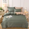 Ensembles de literie Evich coton Style simple imprimé fleuret frais chambre housse de couette ensemble et taie d'oreiller drap plat simple King SizeBedding Se