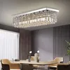 Anhängerlampen Leichte Luxuskristall Kronleuchter Restaurant Lampe Rechteckige einfache moderne kreative Haushaltsbar -Bar Kronleuchterpendant