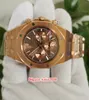 Uitstekende goede mannen polshorloges 26331or.oo.1220or.02 26331 41 mm Rose Gold Brown Dial Vk Quartz Movement Chronograph Working Mens Watch Watches