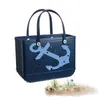 Large BeachBag Summer EVA Basket Women Silicon Beach Tote With Holes Breathable Pouch Shopping Storage Basket 220610