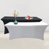 Elastischer Polyester Table Cover Hotel Bankett Stretchtischabdeckung rechteckige Hochzeitsfeier Tischdecke Feste Farben Tischdecken BH7158 TYJ