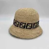 Pure handgeweven raffia hoeden kleurbrief visser hoeden hoogwaardige natuurlijke stro katten hoeden buiten zonbescherming
