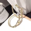 Modedesigner Ohrringe Luxus großer Gold Silber Circle Hoop Hengst OhrringhalterDouble Brief Schmuck Frauen 925 Silbernadel Diamant Ohrbedeckung Mädchen lieben Geschenke