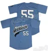 GlnC202 55 Kenny Powers vers l'est et vers le bas Myrtle Beach Tritons Mexicain Charros Atlanta Baseball Jersey