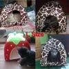 Kennel Foldable Soft Winter Leopard Dog Bed Strawberry Cave Dog House Cute Nest Fleece Cat Housethe287n