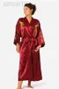 Bourgogne Chinese Vrouwen tradyle zijde satijn szat Borturen Dragon kimono yukata Bad Sukni