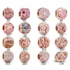 2022 New прибытие Love Hazel Real S925 Серебряное серебряное ювелирное изделия DIY BEADS подходит для бректеров PANDORA ALE для браслетов Pandoras для женщин Европейский браслет из розового золота