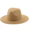 Summer Sun Protection Straw Hats for Women Men Solid Color Wide Brim Travel Beach Beach Jazz Cap Panama Chapeu Top Hat