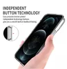 Metallknapp TPU Space Cases Transparent färgtelefonfodral för iPhone 14 13 12 11 Pro Max XR XS Max 7 8 Plus Samsung S22 Plus Ultra -stötsäker hård PC -täckning