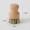 Palm Pot brosse de lavage en bois rond Mini brosse à vaisselle brosse à récurer naturelle épurateur Durable manche court nettoyage vaisselle Kit de cuisine