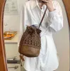 Vacation Beach Bag Ladi Shoulder Bag Hollow Out Straw Bucket Bag