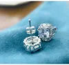 1CT Classique Boucles D'oreilles Bijoux De Mode En Argent Sterling 925 Coupe Ronde Blanc 5A Zircon Cubique Moissanite CZ Diamant Carré Femmes Boucle D'oreille De Mariage Pour Cadeau Amoureux