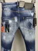 Nouveaux hommes Jeans trou bleu clair gris foncé Italie marque homme pantalons longs pantalons Streetwear denim Skinny Slim droit Biker Jean pour D2 Top qualité 28-38 taille 9828