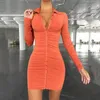 2022 News Articat New Autumn Casual Feminino Feminino Feminino Vintage Bodycon Dress Summer Summer simplesmente Rouched Y2K Feminino Feminino