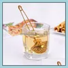 Stainless Steel Tea Strainers Transer Shell Heart Shape Mesh Infuser For Stee Loose Leaf Reusable Metal Tool Accessories Drop Delivery 2021