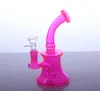 6.5 Inch mini bubbler green blue orange rose red Glass water bong smoke pipe smoking portable easy carry for dry herb DWJ-0017