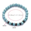 Natural Stone Blue White Red Turquoises Armband Stretch Loose Exaced Pärled Energy Smycken