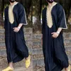 الملابس العرقية المسلمة الرجال جوبا ثوب الطويل الأكمام التطريز الإسلامي v-neck kimono robe abaya caftan dubai dress armithnic