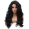 2 Color Womens Long Black & Orange Curly Wavy Hair Wigs Ladies Nature Party Cosplay Full Wig