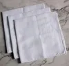 24 pcs/Los 100% Baumwoll -Satin -Taschentuch weiße Farbtischtischtuch super weiche Taschenschleppschuhe Quadrate 40 cm