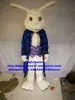 Costume de poupée mascotte blanc bleu lapin de Pâques Osterhase lapin lièvre mascotte costume adulte personnage de dessin animé jardin Fantasia réunion annuelle zx14