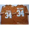 Uf 34 Ricky Williams Texas Longhorns 10 Vince Young 20 Earl Campbell Maglie NCAA College Football con doppia cucitura Nome e numero