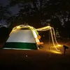 Solen Powered Rope Tube String Lights Outdoor Big Battery 1000mAh 32ft 65ft 300LEDS Vattentäta älvlampor Vitt gul för trädgård Julgårdsdekoration