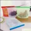 Kitchen Storage Organization Home Housekee Garden Reusable Sile Food Fresh Bags Wraps Fridge Containers Refrigerator Bag Colored K 4 Color