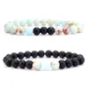 8mm Natural Stone Handmade Beaded Lover Strands Charm Bracelets For Women Men Party Club Fashion Yoga Jewelry