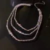Mode Glänzende Volle Strass Choker Halsketten Für Frauen Geometrische Einfache Luxus Kristall Halsketten Erklärung Schmuck