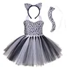 Vestiti da ragazza Mondo animale Mucche Tigre Tutu per bambini Vestito Cosplay Ragazze Abiti da ballo per feste 1-12 anni Bambina per HalloweenDa ragazza